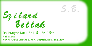 szilard bellak business card